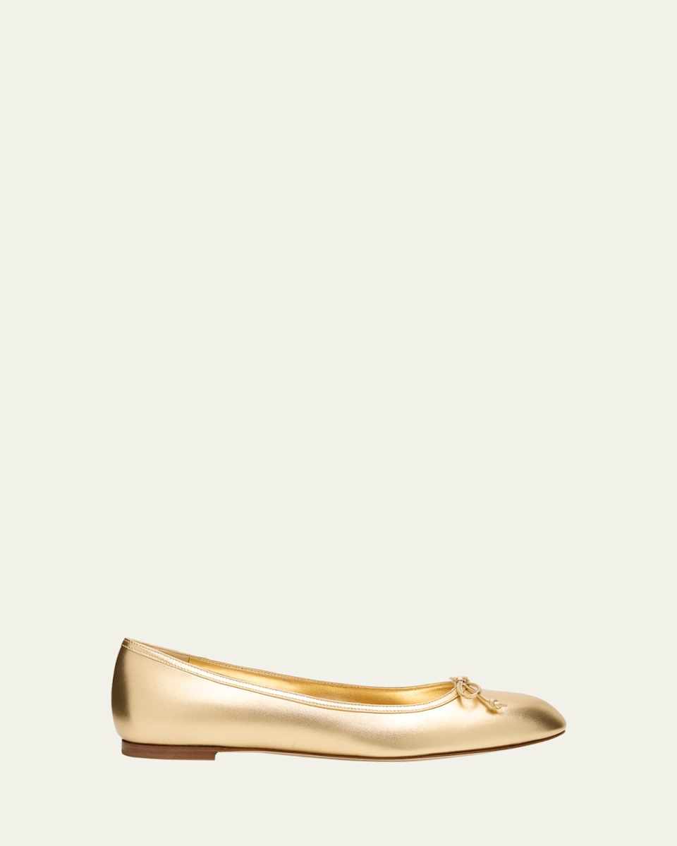 Veralli Metallic Bow Ballerina Flats